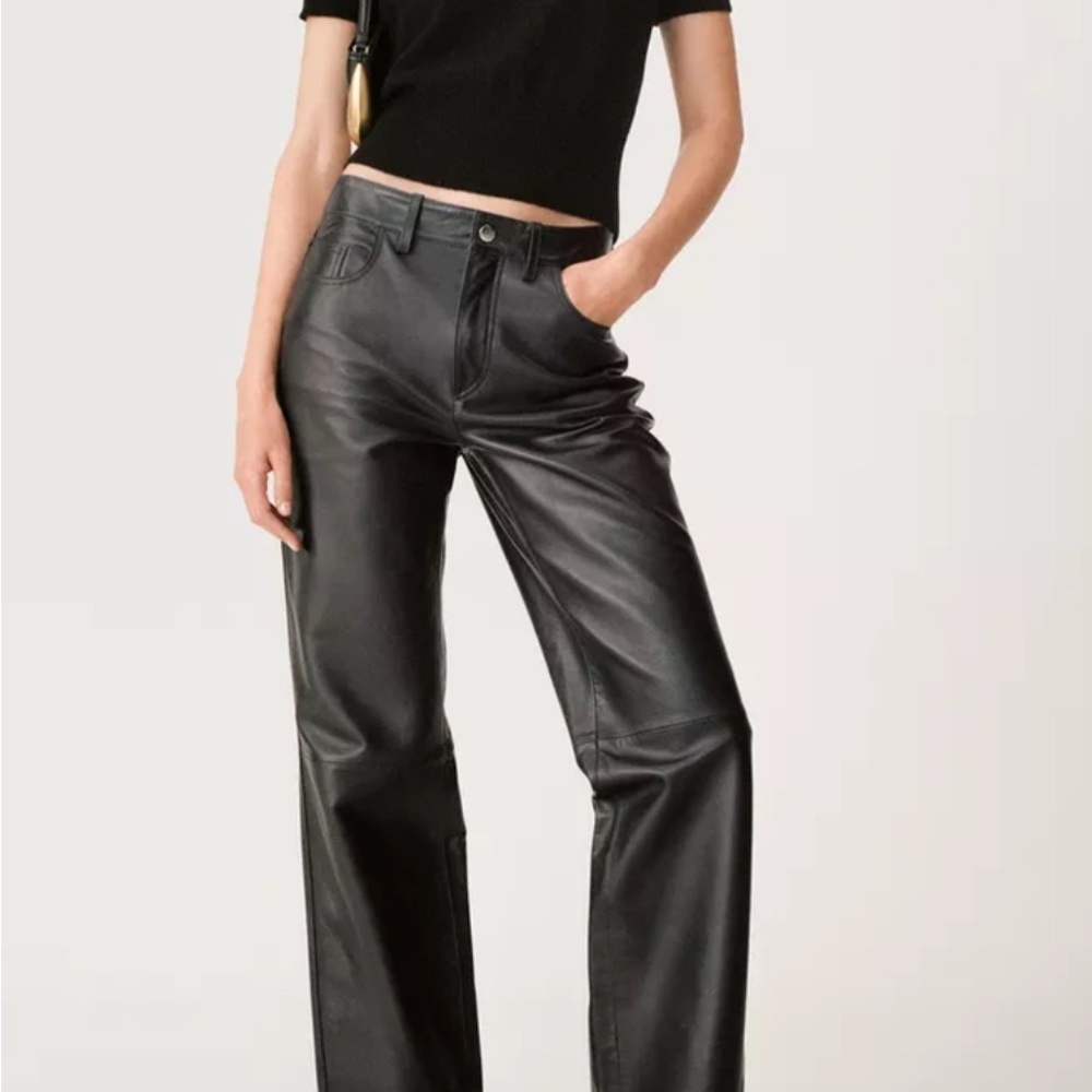 Zara Black Leather Pants